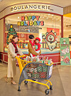 Models introduce special Christmas cakes in a collaboration between Shinsegae Food and Line's popular Maltese and Retriever characters. [SHINSEGAE DEPARTMENT STORE]