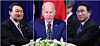 From left, President Yoon Suk Yeol, U.S. President Joe Biden and Japanese Prime Minister Fumio Kishida during their summit at a hotel in Phnom Penh on Nov. 13. [YONHAP]