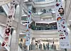 Banners featuring children's drawings as part of the Family Month campaign, The Greatest Gift of All, hang at Shinsegae Department Store's Gangnam branch in southern Seoul on Thursday. [SEO JI-EUN]