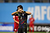 Korea’s Yun Do-young celebrates after scoring against Afghanistan in the AFC U-17 Asian Cup at Pathum Thani Stadium in Thailand. Korea won 4-0 to top Group B and earn a spot in the knockout round despite still having a game to play.  [YONHAP]