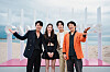 From left, actors Jin Seon-kyu, Jeon Jong-seo, Chang Ryul and director Lee Chung-hyun pose for a photo in Cannes, France on Sunday. [TVING]