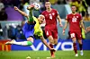 Richarlison scores Brazil's second goal in a 2022 Qatar World Cup Group G match against Serbia at Lusail Stadium in Lusail, Qatar on Thursday. Tottenham Hotspur forward Richarlison was responsible for both goals in the win. [EPA/YONHAP]