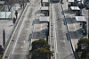 The bus stop at the Seoul Station Bus Transfer Center stands deserted on Jan. 14, the second day of an indefinite, citywide strike by Seoul’s bus drivers. [YONHAP]