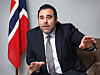Masud Gharahkhani, president of the Norwegian parliament, the Storting, speaks during an interview with the Korea JoongAng Daily on Friday afternoon at the Norwegian Embassy in Seoul. [PARK SANG-MOON]