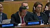 Kim Song, the North Korean ambassador to the United Nations, speaks to the Third Committee of the UN General Assembly in New York Wednesday, protesting a resolution on North Korea’s human rights situation. [YONHAP]