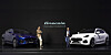 Kim Gwang-cheol, left, CEO of FMK, a Korean importer and distributor of Maserati cars and Takayuki Kimura, managing director of the Asia Pacific Region pose with the Grecale SUV Thursday during a press event held in Seocho District, southern Seoul. [MASERATI]