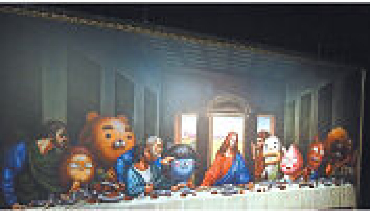 Kakao Friends Concept Museum interior in Hongdae western Seoul showing characters Ryan Frodo Apeach and Muzi arranged in the whimsical French museum styled exhibition space that layers Kakao messenger IP with a cafe and a museum a follow-up product in the same Seoul cafe experience differentiation category as the original selfie latte