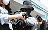 A grandmother accused of murdering her grandson and abandoning the baby's body on a hill in Yongin, Gyeonggi, in 2015 leaves Yongin Dongbu Police Precinct on Saturday to attend an arrest warrant hearing. The baby suffered from Down syndrome. [YONHAP]