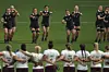 New Zealand's players perform the Haka before the Women's Rugby World Cup 2025 Pool C match between New Zealand and Ireland, at the Brighton and Hove Albion Stadium, in England, Sept. 7. [AP/YONHAP]