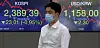 A screen shows the closing stats for the Kospi in a trading room at Hana Bank in Jung District, central Seoul, Monday. [NEWS1]