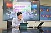 Woori Bank CEO Kwon Kwang-seok takes part in a virtual meetup with bank employees using SK Telecom's metaverse app Jump Virtual Meetup. [WOORI BANK]