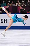 Lee Hae-in performs during the women's short program at the World Figure Skating Championships in Saitama, Japan on Wednesday. [AFP/YONHAP]