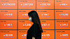 An electronic display board at a Bithumb office in southern Seoul shows the prices of cryptocurrencies on Thursday. Bitcoin fell below 40 million won ($31,000) for the first time in nine months. [YONHAP]