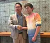 SK Chairman Chey Tae-won, left, with OpenAI CEO Sam Altman [SCREEN CAPTURE]