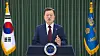 President Moon Jae-in speaks in a video message to the Boao Forum for Asia hosted by China Tuesday. [JOINT PRESS CORPS]