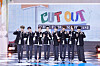 Rookie boy band WHIB poses for the camera during the band's debut showcase held ahead of the release of the debut single ″Cut-Out″ on Wednesday in Mapo District, western Seoul. [CJES STUDIOS]
