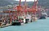 Cargos loaded up on ships for export at a port in Busan on Friday. [YONHAP]