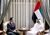 Samsung Electronics Vice Chairman Lee Jae-yong, right, poses with Crown Prince Sheikh Mohammed bin Zayed Al Nahyan in the UAE during his visit to Abu Dhabi back in 2019. [SCREEN CAPTURE]
