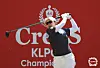 Kim Hyo-joo tees off at the par-4 fifth in the final round of the CreaS F&C The 44th KLPGA Championship at Ildong Lakes at Pocheon, Gyeonggi on Sunday. [KLPGA]