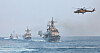 Some 13 warships from the Korea Navy 2nd fleet including the Eulji Mundeok destroyer and the frigate Gyeonggi train off Taean, South Chungcheong on Wednesday. The military has been increasing its training amid increased provocations from North Korea. [JOINT PRESS CORPS]