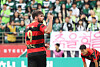 The Pohang Steelers' Zeca celebrates scoring a goal during the Korean FA Cup final against Jeonbuk Hyundai Motors at Pohang Steelyard in Pohang, North Gyeongsang on Nov. 4. [YONHAP]