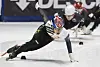 Hwang Dae Heon skates to a first place finish during the men's 1,500-meter final race at the ISU Four Continents Short Track Championships in Montreal, Canada on Jan. 11. [AP/YONHAP]