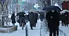 Passersby walk in the snow on Wednesday morning in downtown Seoul. Weather officials are warning of sinking temperatures from Thursday. [YONHAP]
