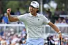 Min Woo Lee celebrates during the Texas Children's Houston Open at Memorial Park Golf Course in Houston, Texas on March 30. [GETTY IMAGES]