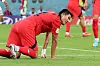 Kim Min-jae reacts during a World Cup Group H match between Korea and Ghana at Education City Stadium in Al Rayyan, Qatar, on Monday. [NEWS1]