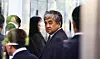 Han Sang-hyuk, chairman of the Korea Communications Commission, attends his arrest warrant hearing at the Seoul Northern District Court on March 29. [KIM JONG-HO]