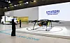 Hyundai Motor's hydrogen-powered drone is displayed at the H2 MEET 2022 exhibition on Wednesday at Kintex in Goyang, Gyeonggi. [HYUNDAI MOTOR]