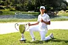 Chang Hee-min poses with his trophy after winning the inaugural Woori Financial Group Championship at Ferrum Country Club in Yeoju, Gyeonggi on Saturday. [KPGA]