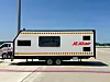 Seen in this photo is Jeju Air’s rest caravan for maintenance staff in Incheon International Airport on July 15. Jeju Air announced on the same day that it has introduced a rest caravan at the parking apron of Incheon International Airport. [YONHAP]