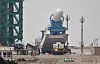 The Korea Space Launch Vehicle (KSLV-II), or Nuri, is transported from the launch pad Wednesday at the Naro Space Center in Goheung County in South Jeolla, as the scheduled launch was delayed due to a technical glitch. [JOINT PRESS CORP]