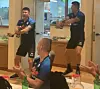 Kim Min-jae performs Psy's ″Gangnam Style″ for his teammates at the club's training camp in Castel di Sangro, Italy on Wednesday in a video uploaded to the official Napoli Twitter page. [SCREEN CAPTURE]