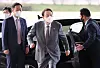 President Yoon Suk-yeol arrives at the presidential office in Seoul on Oct. 14, 2022. [YONHAP]