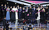 Winners of the 2018 APAN Star Awards take the stage at the Grand Peace Hall in Kyung Hee University in central Seoul. [NEWS1]