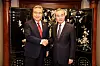 Foreign Minister Park Jin meets with Wang Yi, China’s top diplomat and director of the Chinese Communist Party’s foreign affairs committee, on the sidelines of the Asean Regional Forum in Jakarta on Friday. [MINISTRY OF FOREIGN AFFAIRS]