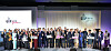 SK Group Chairman Chey Tae-won, eleventh from front right; Busan Mayor Park Heong-joon, twelfth from front right; Heart to Heart Foundation President and CEO Oh Jee-chul, tenth from front right; Korea JoongAng Daily CEO Cheong Chul-gun, ninth from front right; and members of the diplomatic corps in Korea representing some 40 countries celebrate the opening of the Great Music Festival Charity Night Gala 2022 in Busan at the Asti Hotel in Busan on Friday. [PARK SANG-MOON]