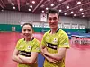 Mixed doubles pair Jeon Ji-hee, left, and Lee Sang-su [KTTA/ YONHAP]