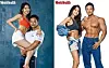 Top and above: 'Body profiles' of celebrities such as singers U-ie and Solar, who joined in the ongoing trend of youths showing off their muscular bodies on social media. [MEN'S HEALTH]