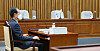 At a confirmation hearing for Prime Minister nominee Han Duck-soo at the National Assembly in Yeouido on Monday, seats for lawmakers from the Democratic Party (DP) are vacant. The DP and the Justice Party, a small progressive party, boycotted the hearing, saying Han did not provide documents they demanded. [KIM SANG-SEON]