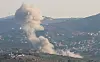 Smoke rises from Kfar Kila, amid cross-border hostilities between Hezbollah and Israeli forces, as pictured from Marjayoun, near the border with Israel, Lebanon on Tuesday. [REUTERS/YONHAP]