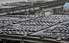 Hyundai Motor vehicles for export waits at a dock in Ulsan on May 1. [NEWS1]