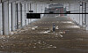 Jamsu Bridge, the underpass of Banpo Bridge, is flooded on Friday afternoon after the water level of the Han River rose overnight. [YONHAP]