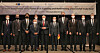 Participants at a conference co-hosted by the European Chamber of Commerce in Korea (ECCK), Korean-German Chamber of Commerce and Industry and the German Embassy pose at the Millennium Hilton Seoul, central Seoul, on Tuesday. Held to mark the 10th anniversary of the Korea-European Union (EU) free trade agreement (FTA), the event looked back at its achievements and raised suggestions to improve trade relations. ECCK Chairman Dirk Lukat, fourth from right, pointed out that a static FTA can lose effectiveness as the world changes and called for a modernization of the agreement. Other participants included German Ambassador to Korea Michael Reiffenstuel, center, and Martin Henkelmann, KGCCI president, third from right. [PARK SANG-MOON]