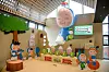 The photo zone at the 'Yumi's Cells' exhibition shows various cells living inside Yumi's brain, including Hunger Cell, who constantly eats, and Sleep Cell, who sings a lullaby. [MEDIA & ART]