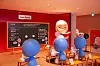The photo zone at the 'Yumi's Cells' exhibition shows Naughty Cell giving a lecture called, 'Yumi is an adult,' explaining how to hold hands and how to kiss. [MEDIA & ART]