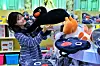 A model poses with 'Pingu' products at a pop-up in Lotte Department Store's flagship mall in Jamsil, southern Seoul, on Jan. 26. [LOTTE SHOPPING]