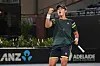 Kwon Soon-woo celebrates after beating Spain's Roberto Bautista Agut in the men's singles final at the ATP Adelaide International 2 in Adelaide, Australia on Saturday. With the win, Kwon won the Adelaide International 2, his first title since winning the Astana Open in Kazakhstan in 2021. [AFP/YONHAP]